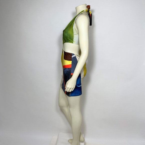 FARAI LONDON Multicolor Cut-Out 'Gaia' Mini Halter Dress - Picture 3 of 7